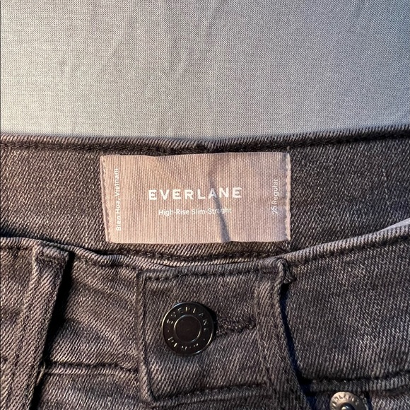 Everlane Grey Jeans Size 25 Regular High Rise Slime Straight - Picture 2 of 6